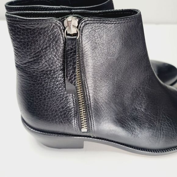 J. Crew Black Frankie Pebbled Leather Ankle Boots size 8 1/2 - Picture 11 of 15